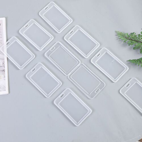 Double-sided transparent work permit lanyard card holder name tag factory brand plastic document holder employee ID card student meal card holder
