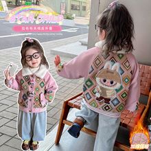 女童拉布布外套秋冬装2025新款儿童夹棉加厚棉衣女孩洋气卡通皮衣