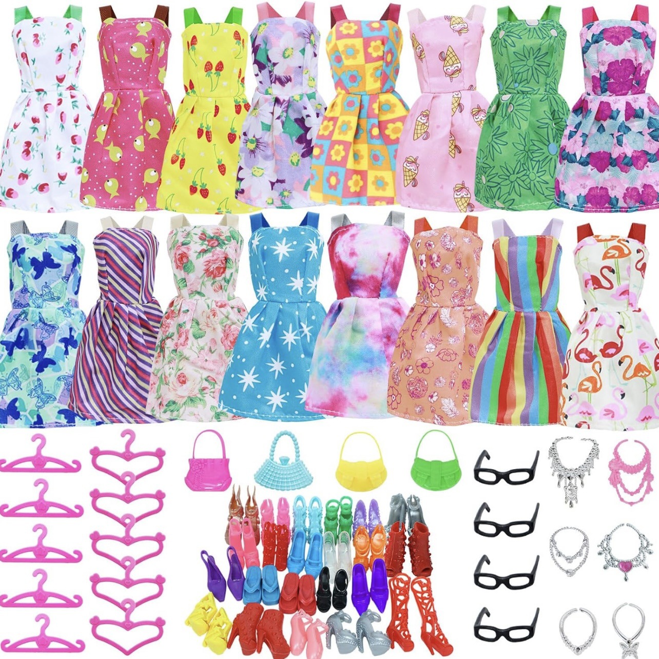 30cm doll dress set, dress, princess dress, necklace, shoes, accessories, girl's toy, cross-border trade