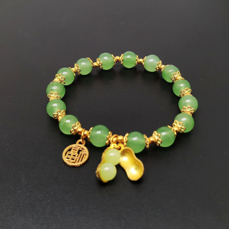 S141 - Pulsera de flores de buena fortuna totalmente verde#tamaño 419