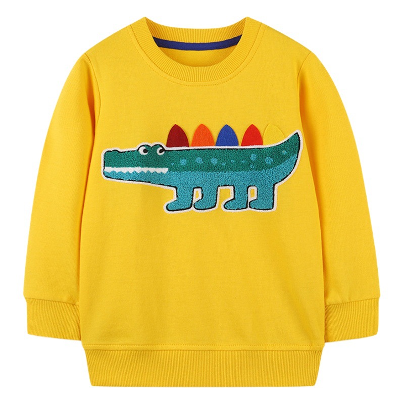 Suministro directo de fábrica estilo europeo y americano suéter de los muchachos otoño nuevos niños cuello redondo Jersey camisa de fondo de manga larga entrega de una sola pieza