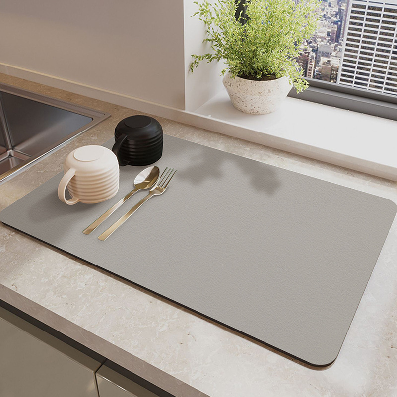 Cojín de drenaje de agua de mesa cocina grifo taza tazón palillos almohadilla de absorción de agua bandeja de té lavavajillas bar mesa de té almohadilla de taza