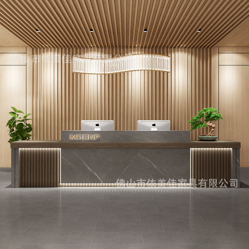 Recepción moderna de estilo nuevo chino Recepción de la compañía Salón de salud Hotel Salón de belleza Salón de belleza Bar Cajero de alta gama