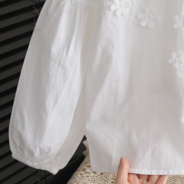 Autumn shirt girls white cotton girls shirt 2026 new style…