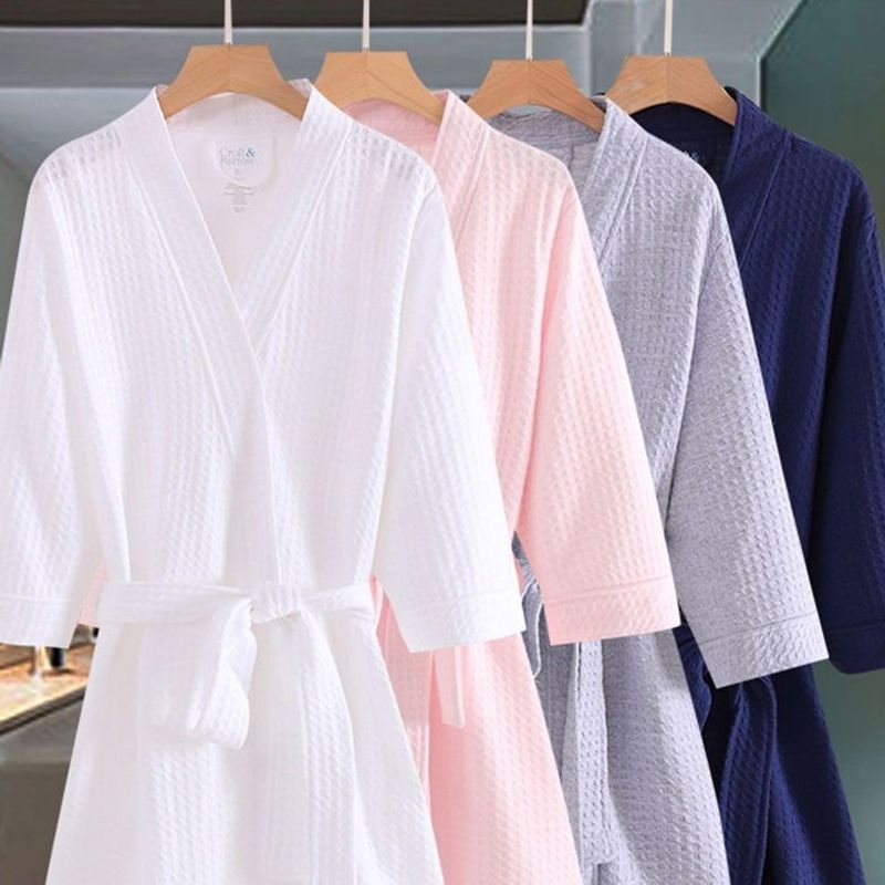 Spring and autumn thin bathrobes, loose-fitting unisex bathrobes, hotel plus-size swim absorbent bathrobes, summer morning robes, couple's pajamas