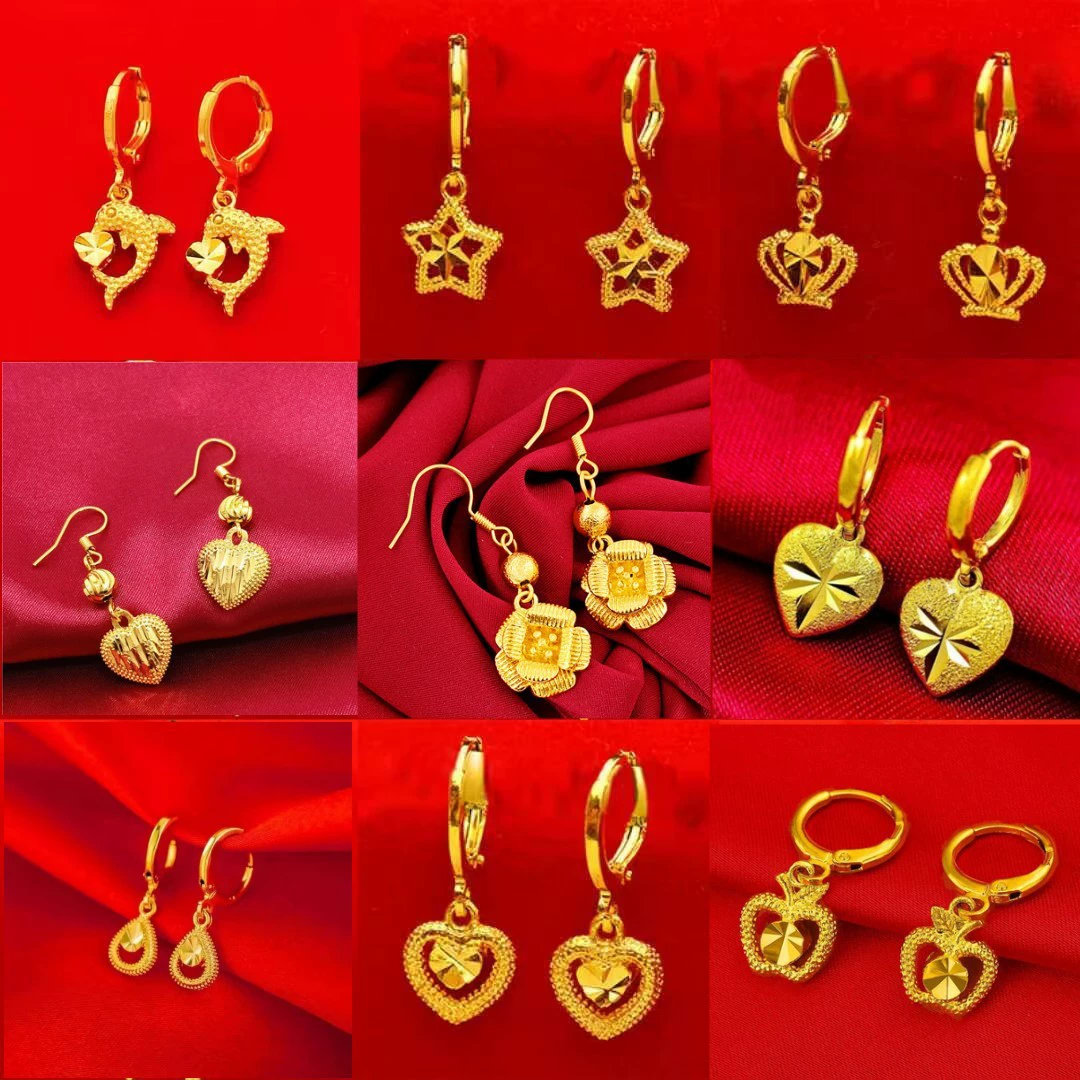 Вьетнамские песочные капли воды переносят листья кисточки матовые серьги медные позолоченные персиковые серьги анананас серьги оптом