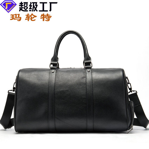Cross-border goods source cowhide casual portable travel bag with independent shoe position shoulder crossbody bag luggage bag 8706