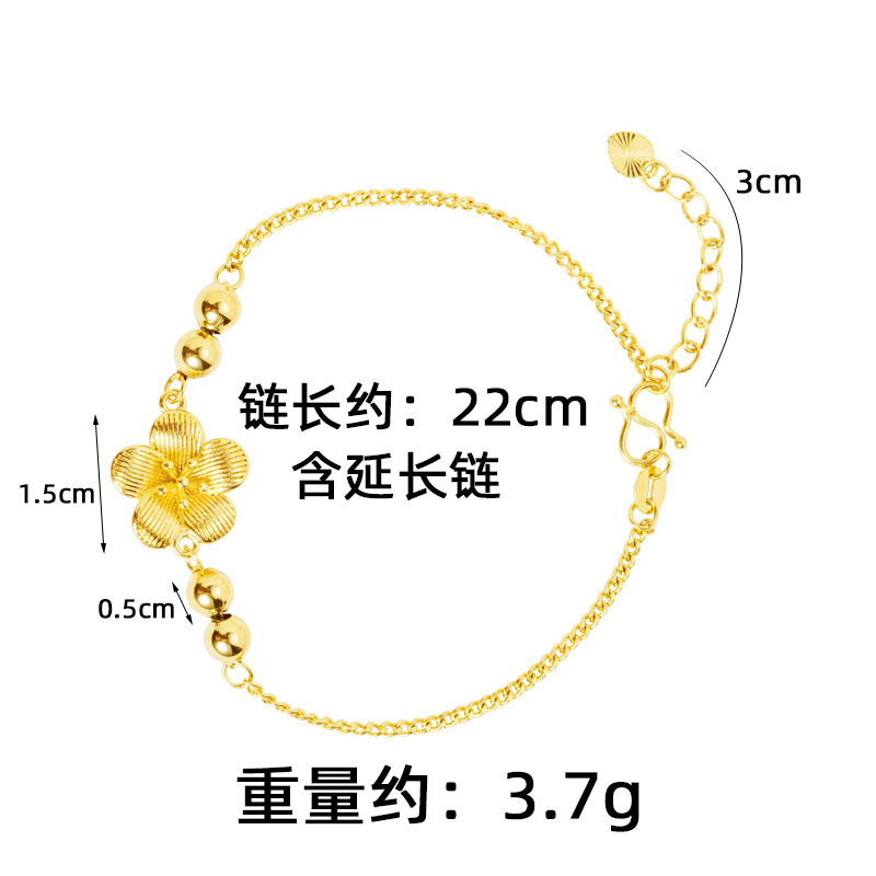 Vietnam oro de oro de verano de lujo ligero flor pulsera de joyería Yiwu al por mayor fabricantes de joyería suministro