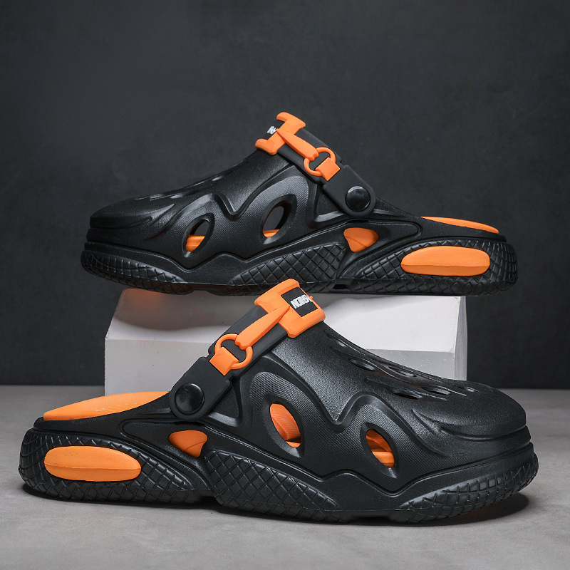 Zapatillas Baotou para hombres en verano, zapatos de agujero de playa 2024 nuevas sandalias casuales transfronterizas de tamaño grande para hombres