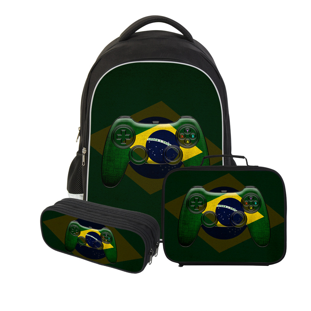 더블 레이어 배낭 3 피스 브라질 국기
