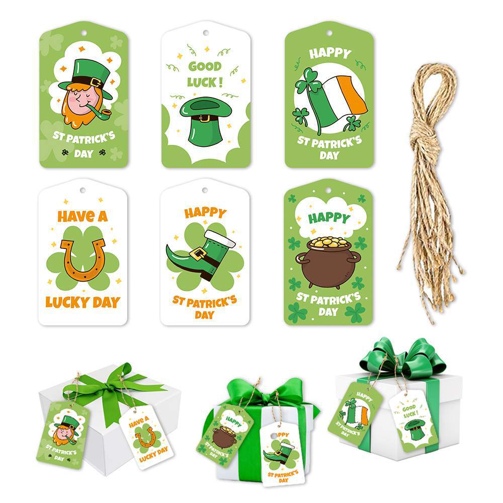 Amazon nuevo día irlandés colgante de trébol día de San Patricio etiqueta de regalo colgante colgante