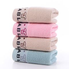批發純棉32股素色情侶毛巾 全棉洗臉面巾超市禮品毛巾印刺繡LOGO