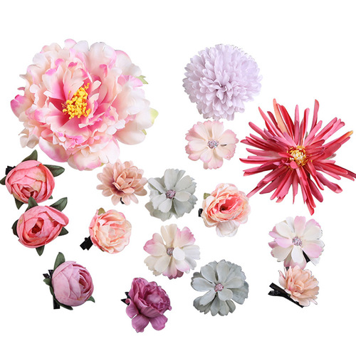 Hanfu silk flowers headdress flower hairpin suits ancientry Han Tang Empress princess hairpin headdress flower hair accessories children costume deserve to act the role of women