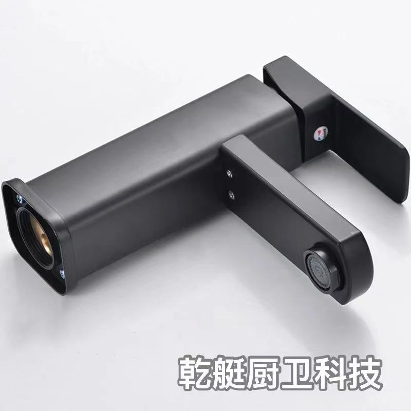 銅の芯の底の洗面器の蛇口の黒色の四方の単孔の洗面器の蛇口の台の上のたらいのステンレスの冷熱の蛇口|undefined