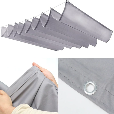 Retractable wave sunshade sail, waterproof sunshade fabric for pergola, polyester Oxford fabric sunshade for outdoor gazebo (Avtomobil yan çətirləri) - light-gray-1m-width-2m-length-with-3-ropes