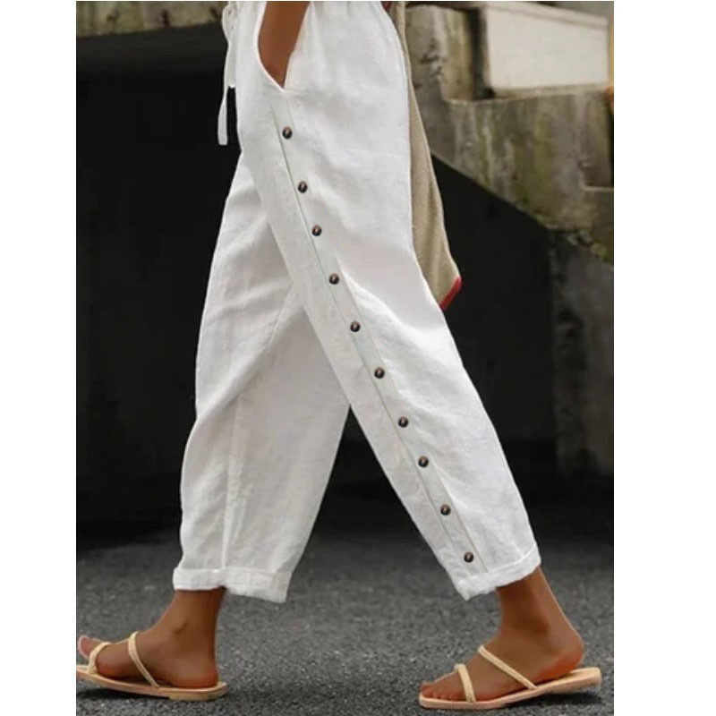 2024 Autumn New Women's Pants Elastic Waist European and American Cross-Border Amazon Loose and Easiest for Match Casual Nine-Point Pants 2024 Autumn New Women's Pants Elastic Waist European and American Cross-Border Amazon Loose and Easiest for Match Casual Nine-Point Pants