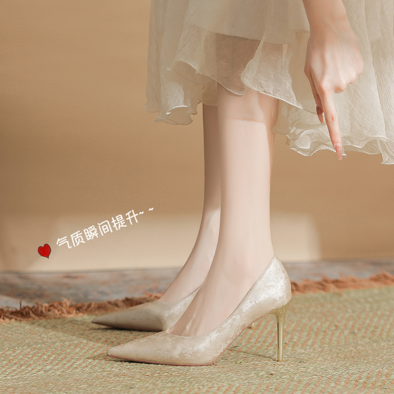 6,816-75 New Elegant High-End Design Comfortable and Versatile Pattern Women's High Heels