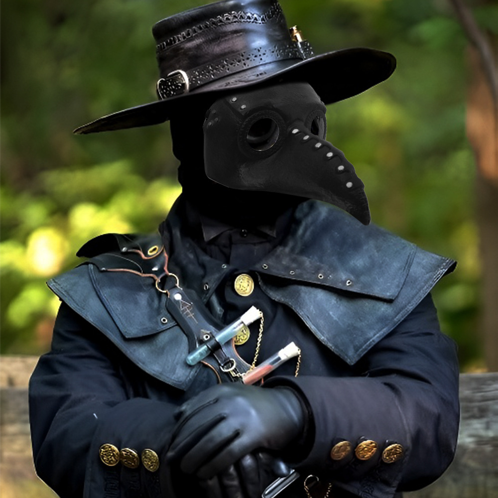 Ventas transfronterizas máscaras de plaga máscaras de médicos Halloween cos espectáculo de escenario props máscaras de pico de pájaro aterradores