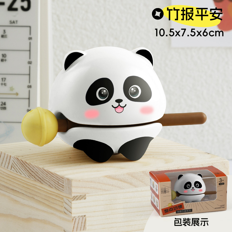 Golpear mérito budista + 1 pequeño pez de madera descompresión de oficina meditación instrumento de percusión ornamentos estudiantes budistas juguetes regalo