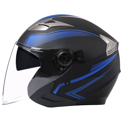 Motosiklet kaskı (dəbilqə), Helmets, Half Helmets, Motorcycle Helmets - blue-lines-m57-58