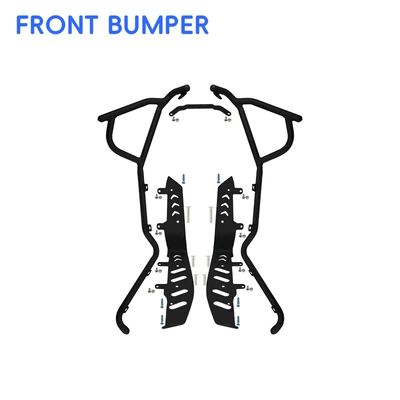 Suitable for CFMOTO 150SC crash guards, front and rear exhaust pipe bumpers, footrest anti-collision protection, and modification parts (Motorcycle bumper) - black-carbon-steel-front-bumper-comes-with-footrests