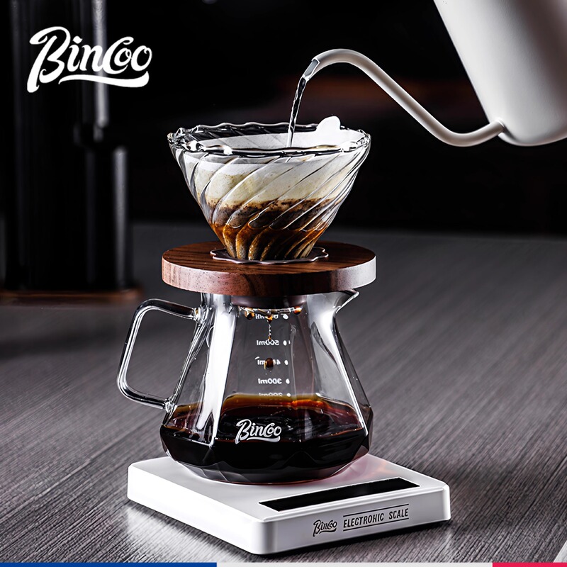 Bincoo Hand-Brewed Coffee Pot Glass Sharing Pot Filter Cup Coffee Utensil Set Household Brewing Filter Pot