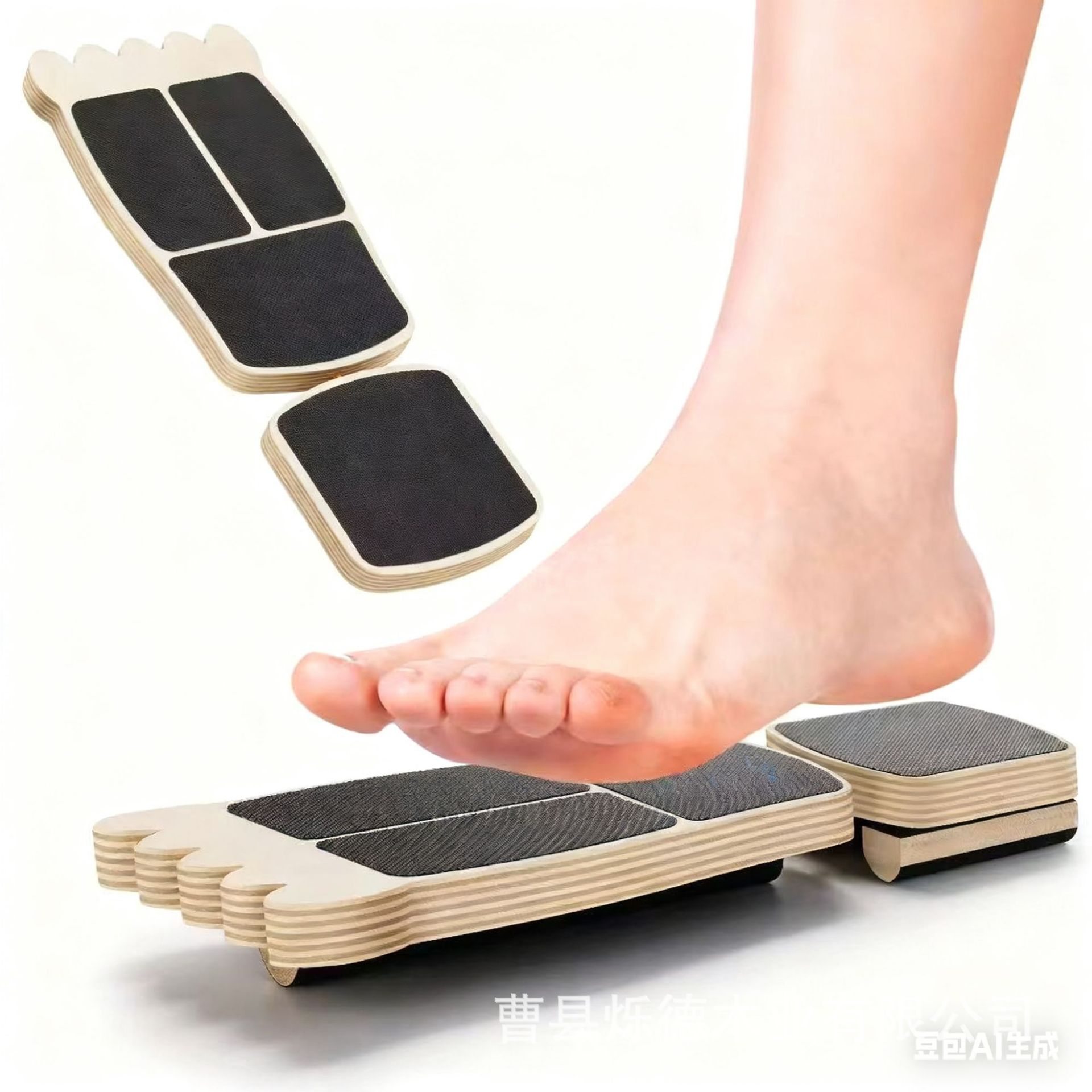 跨境新品木质平衡板室内感统训练器材脚踝足部拉伸器单腿平衡器