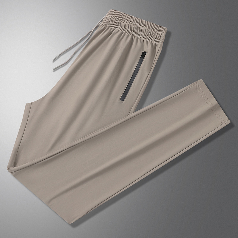 Pantalones de verano para hombres pantalones casuales pantalones deportivos sueltos nuevos tipos coreanos de hielo húmedo delgado pantalones de aire acondicionado pantalones