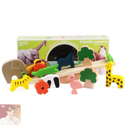 Multi-play animal seesaw balance beam baby early education Jenga Jenga 3-4-5-6 years old wooden toy
