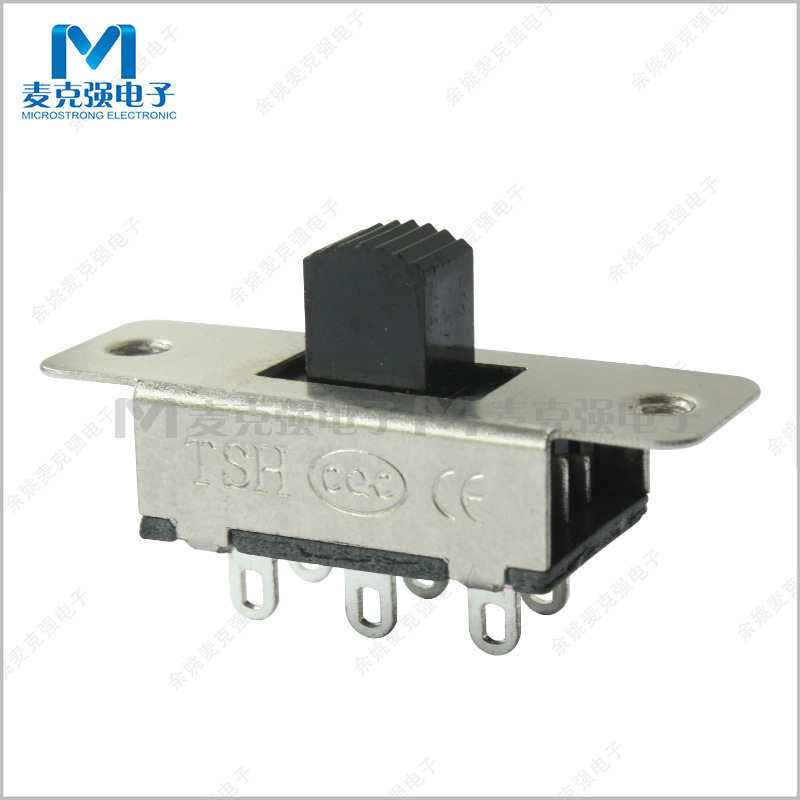 大电流拨动开关SS23F19系列柄高4/5/6/7/8 3档6脚2P3T孔有螺纹