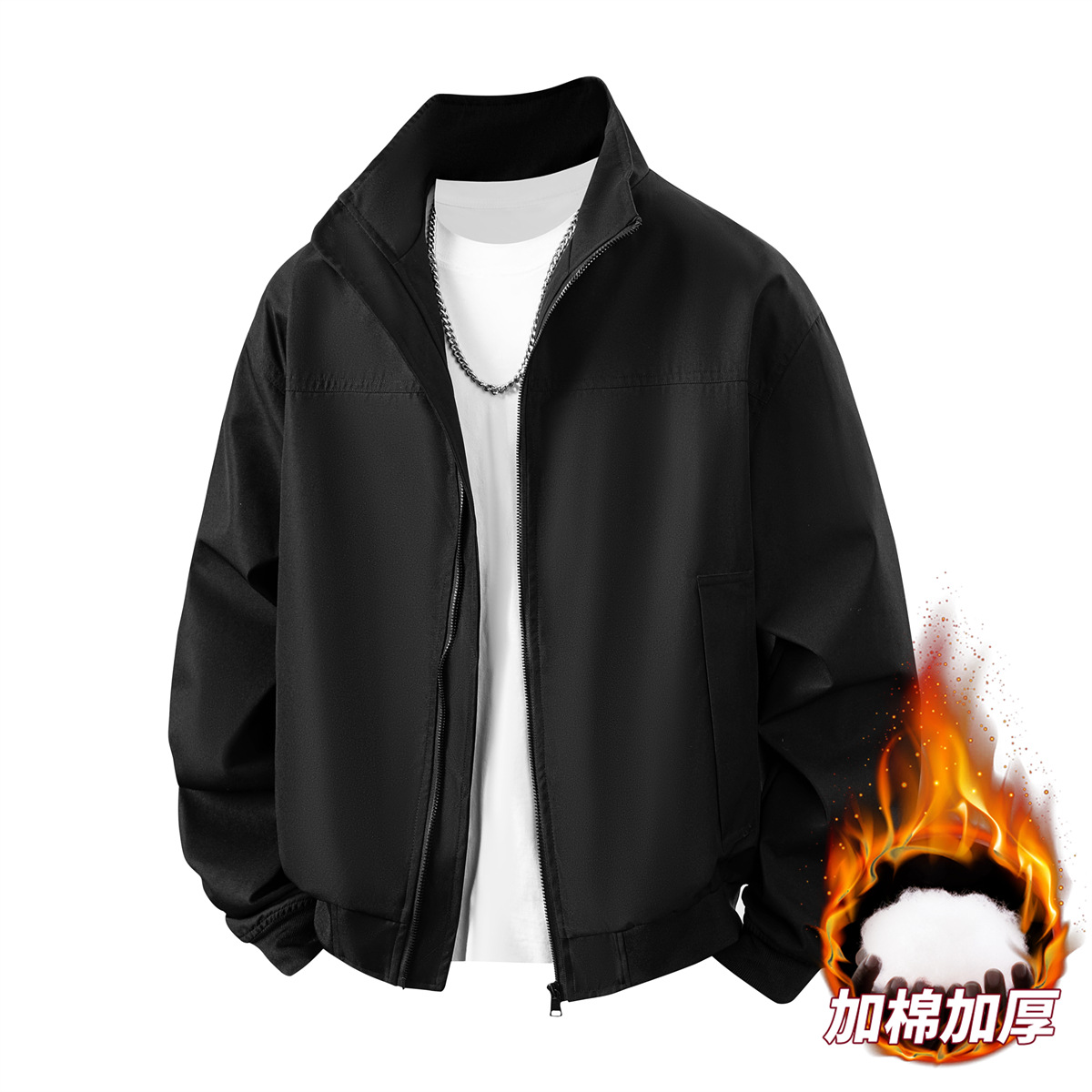 Chaqueta Acolchada para Hombre de Poliéster Cálida y Resistente al Desgaste para Uso Casual y Aire Libre