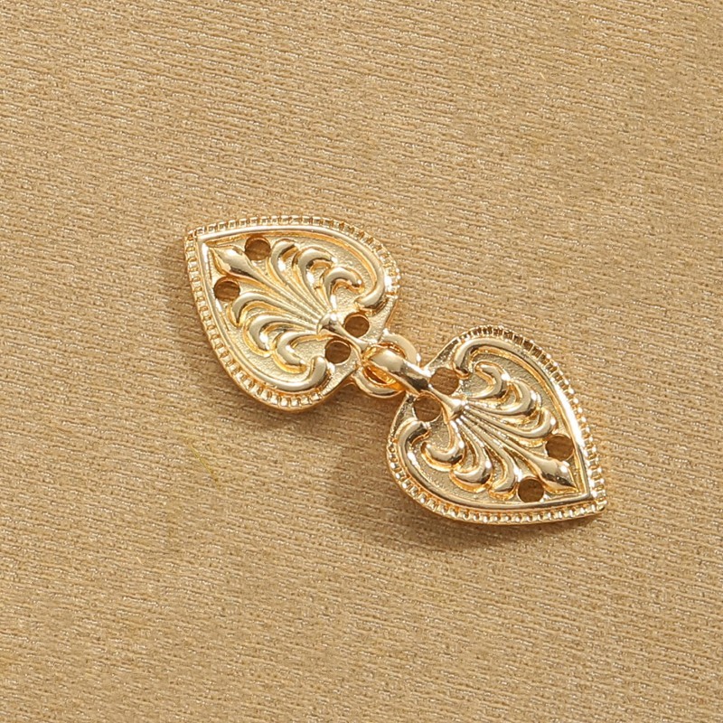 하트 모양의 잎 쌍 버클 BC1045KC 골드 (클립 제외)