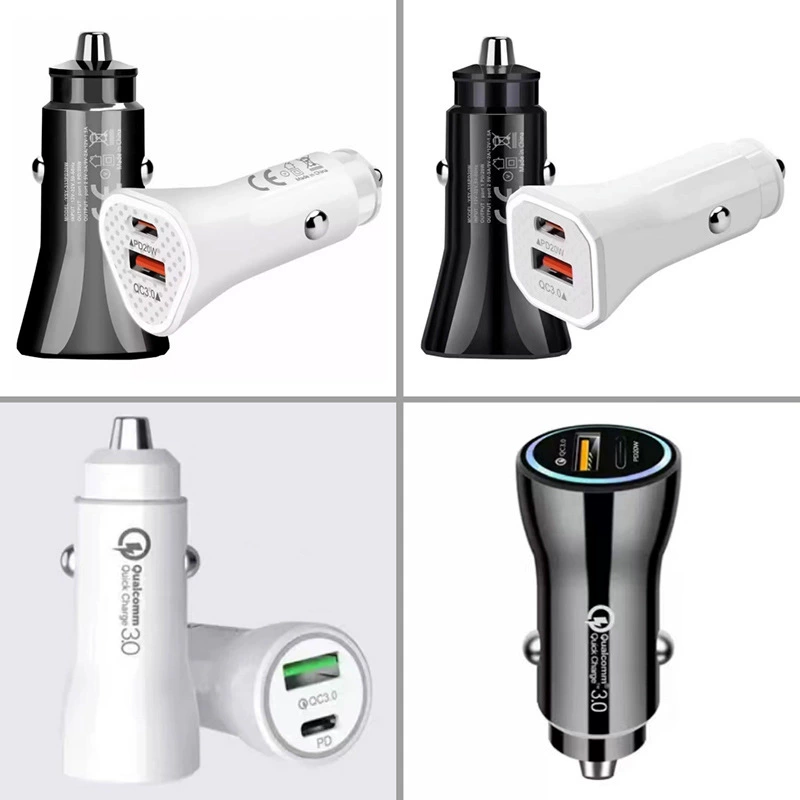 Fangyuan треугольное автомобильное зарядное устройство PD20W зарядное устройство прикуриватель один перетащите два Быстрая зарядка Type-C оптовая продажа с завода