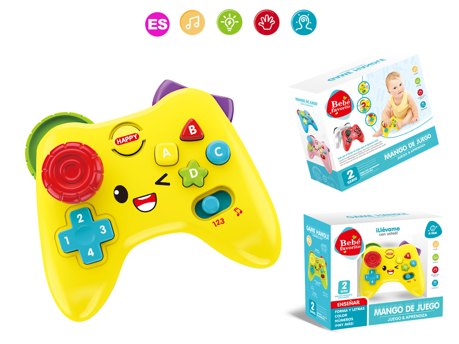 Transfronteriza nueva máquina de juego de simulación de dibujos animados mango español educación temprana máquina de aprendizaje educativo infantil niños juguetes de música