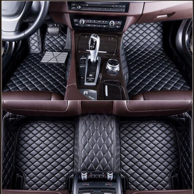 Cross-Border E-Commerce Supplies Thickened, Non-Slip, Wear-Resistant, Full-Coverage Car Floor Mats with Butterfly Pattern Quilted Leather Design (Modelə uyğun ayaqaltı) - special-car-one-version-per-car-leave-a-message-about-the-car-model-when-placing-an-order-black-black-line
