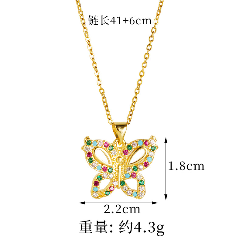 Vietnam Shajin Estilo europeo y americano Estilo explosivo Collar de mariposa Diamante de mujer Destello exquisito Lujo ligero Pendientes de alta gama al por mayor