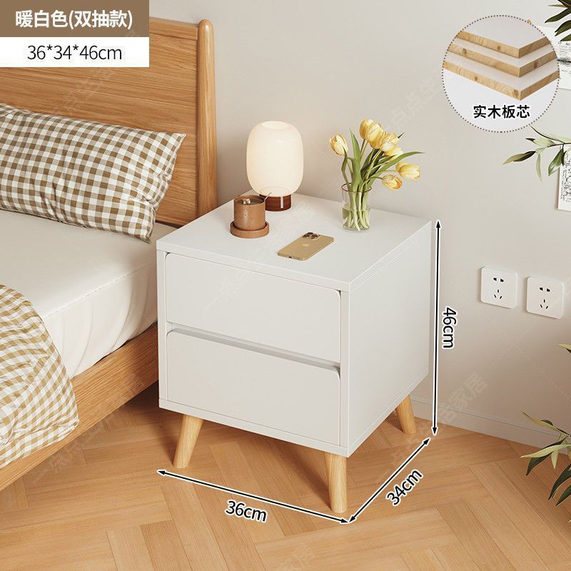 床头柜卧室简约现代新款收纳柜小型床尾储物柜家用实木质床边柜子|undefined