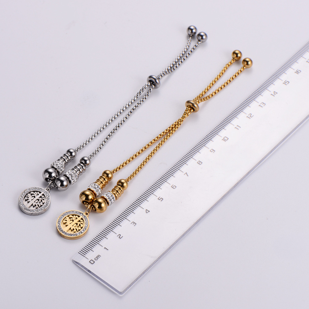 Fashion Stainless Steel Beads Beaded Tree of Life Bracelet
