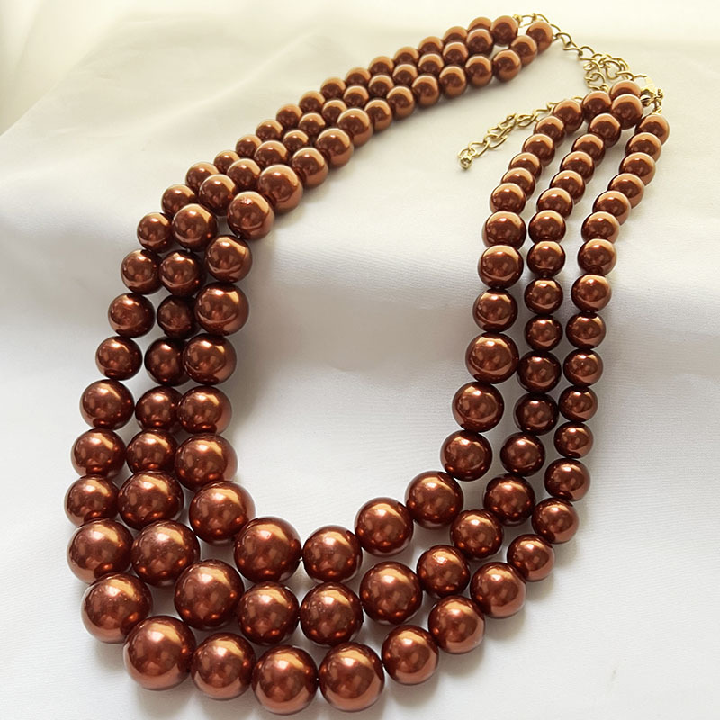 150g Weight Earrings, Necklace Classification 1 Set Quantity Banquet, Cocktail Party Occasion Imitation Pearl Material Pearl Pattern Women's Gender Round Design Glam, Exaggerated Style Glam Exaggerated Pearl Imitation Pearl Round Women's Earrings Necklace 19
