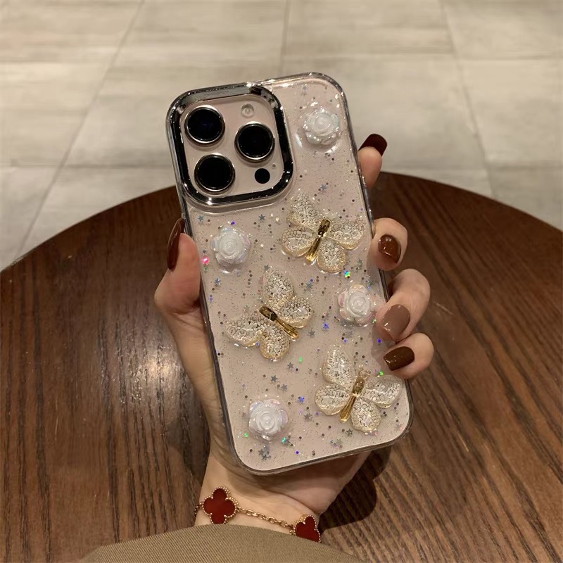 Luxury Butterfly Suitable for Apple 16Promax Mobile Phone Case Iphone15 New Style 17 All-Inclusive 13 Stereo 12