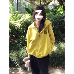 美式复古拉链连帽字母卫衣女春秋宽松开衫百搭松弛感气质休闲外套