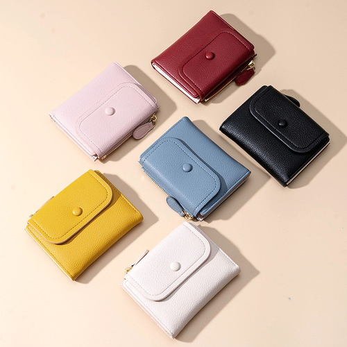 Baisiou women's new wallet card holder short small handbag multi-functional coin purse Korean version wallet women