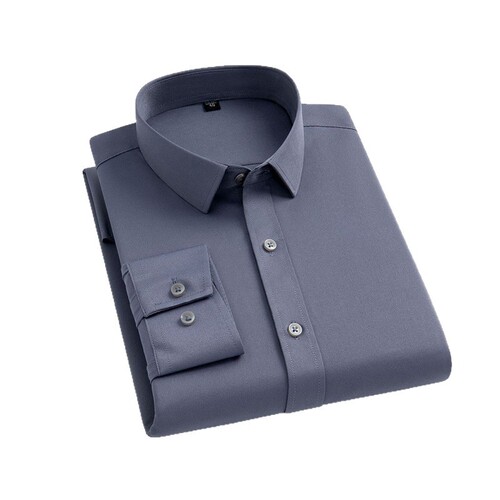 Men's Iron-Free Business Commute Professional Formal Dress Shirt, Plain Color Stretch Breathable Shirt, Men's Long Sleeve, Wholesale