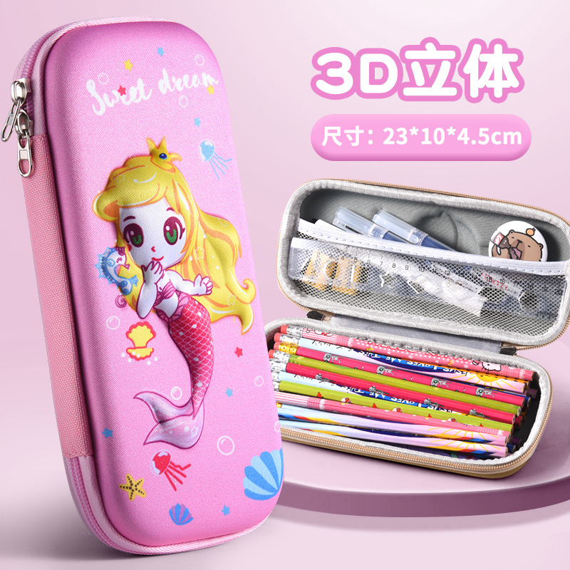 Cartoon Elementary School Estuche para lápices 3D Estuche para papelería para niños Estuche para lápices para niños y niñas lindos Estuche para lápices creativo de gran capacidad al por mayor
