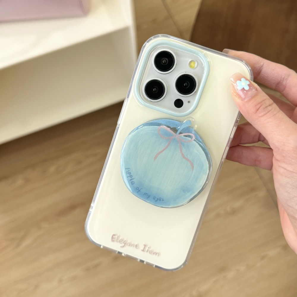 Coreano simple arco azul manzana para iPhone15/16 funda para teléfono móvil 14Pro pareja 16PM pareja 13