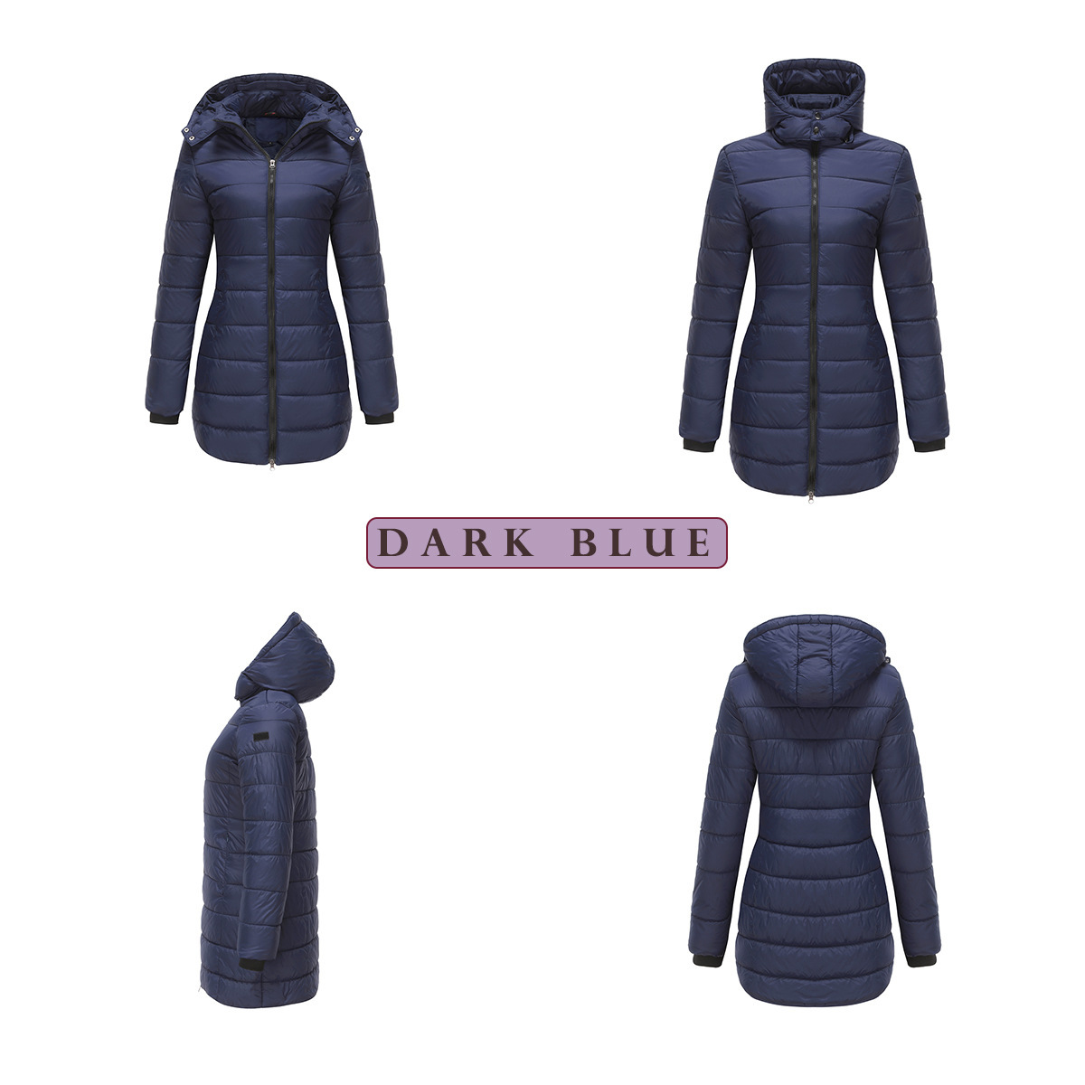 Abrigo de invierno para mujer con capucha extraíble parka impermeable_voghion.com