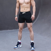 篮球短裤男款夏季修身三分裤纯棉纯色美式复古健身跑步深蹲运动裤