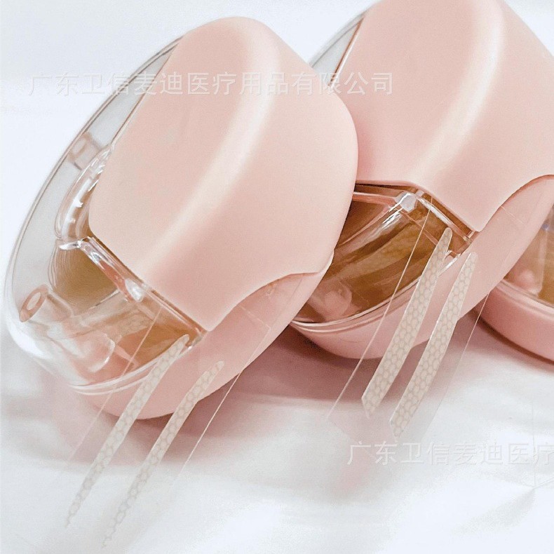 Double Eyelid Tape Round Box 120 Pieces Mesh Pattern Self-Adhesive High-Viscosity Natural Invisible Double Eyelid Tape Wholesale