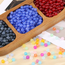 6-10mm糖果色仿玉玻璃珠子散珠 diy饰品配件手链项链手工串珠材料