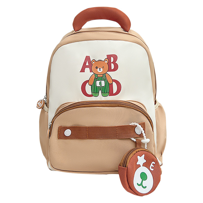 2025 nueva mochila infantil caricatura adorable oso letras mochila para niños y niñas mochila para escolares de jardín de infantes